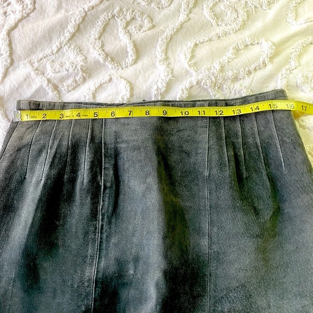 VTG Paul Harris Gray Suede Leather Skirt